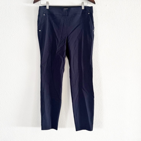 Maurices Bengaline Pull On Ankle Pants Navy Size Medium Short - Picture 1 of 8